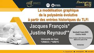 [Séminaire ATILF] Jacques François & Justine Reynaud : La modélisation graphique de la polysémie évolutive à partir des entrées historiques du TLFi