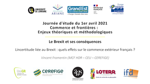 Commerce et frontières : enjeux théoriques et méthodologiques - 06 - L'incertitude liée au Brexit : quels effets sur le commerce extérieur français ?